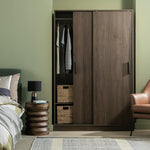 Home Nova 2 Door Sliding Wardrobe - Walnut | 2 door sliding wardrobe