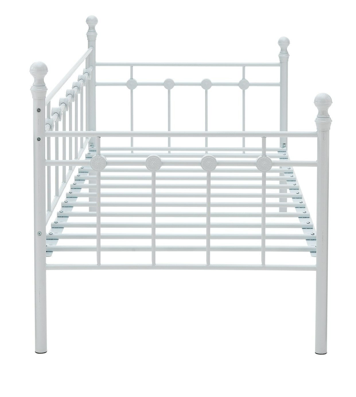 Home Abigail Single Metal Bed Frame - White | metal single bed