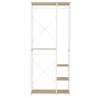 Double 2 Rail 4 Shelf Wardrobe White | Open Closet Organizer Hanging Storage