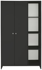 Home Seville 2 Door Open Shelf Wardrobe - Anthracite | Open shelf wardrobe