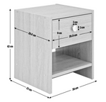 Home Seville 1 Drawer Bedside Table Anthracite | Bedroom Nightstand Storage Furn
