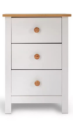 Scandinavia 3 Drawer Bedside Table - Two Tone