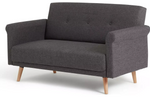 Habitat Evie 2 Seater Fabric Sofa in a Box - Charcoal| Compact Living Room Couch