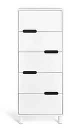 Henri 5 Drawer Tallboy White | Tall Bedroom Storage Chest of Drawers