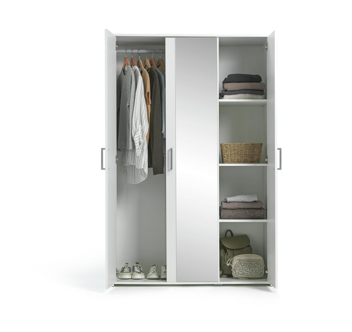 Home Oslo 3 Door Mirror Wardrobe - White (B GRADE 1073.)
