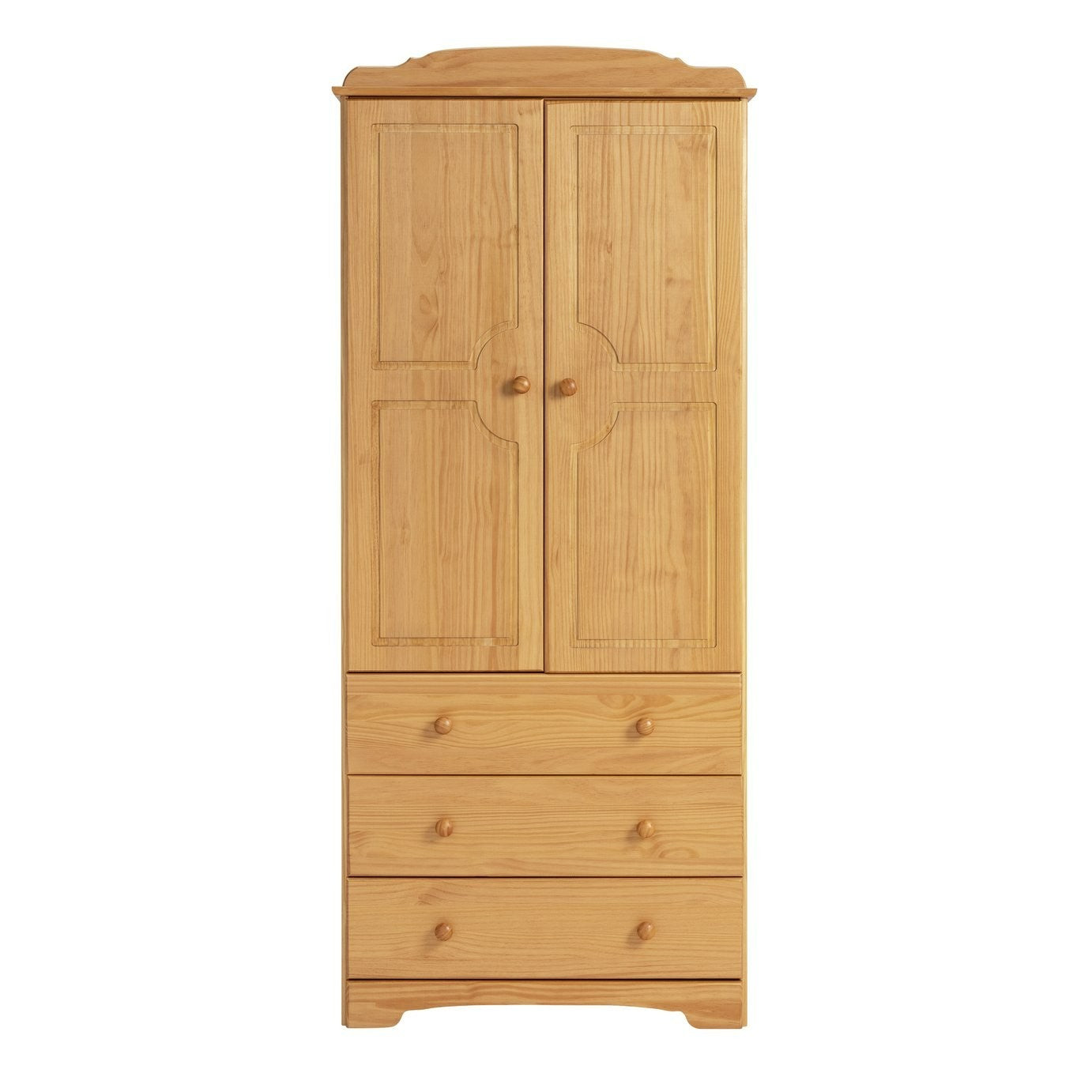 Home Nordic 2 Door 3 Drawer Wardrobe - Pine | wardrobe with drawers
