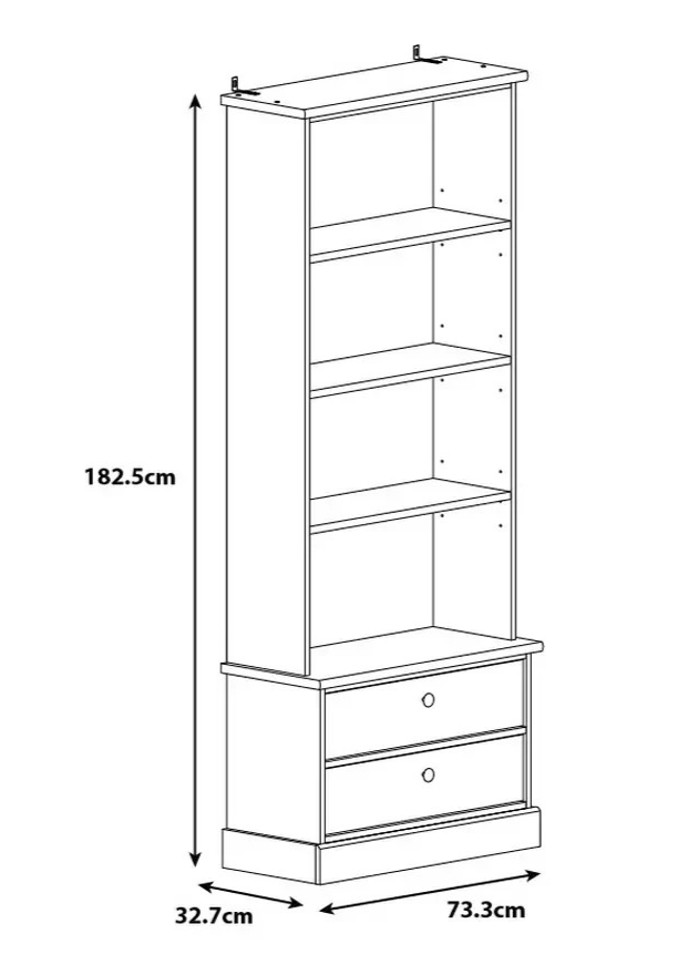 Home Winchester Bookcase Natural | Wooden Storage Shelving Display Unit