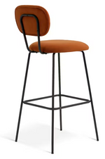 Habitat Ariana Pair of Velvet Bar Stools Copper | Modern Kitchen Island Chairs
