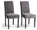 Midback Pair of Velvet Dining Chair - Grey | Soft Upholstered Comfort