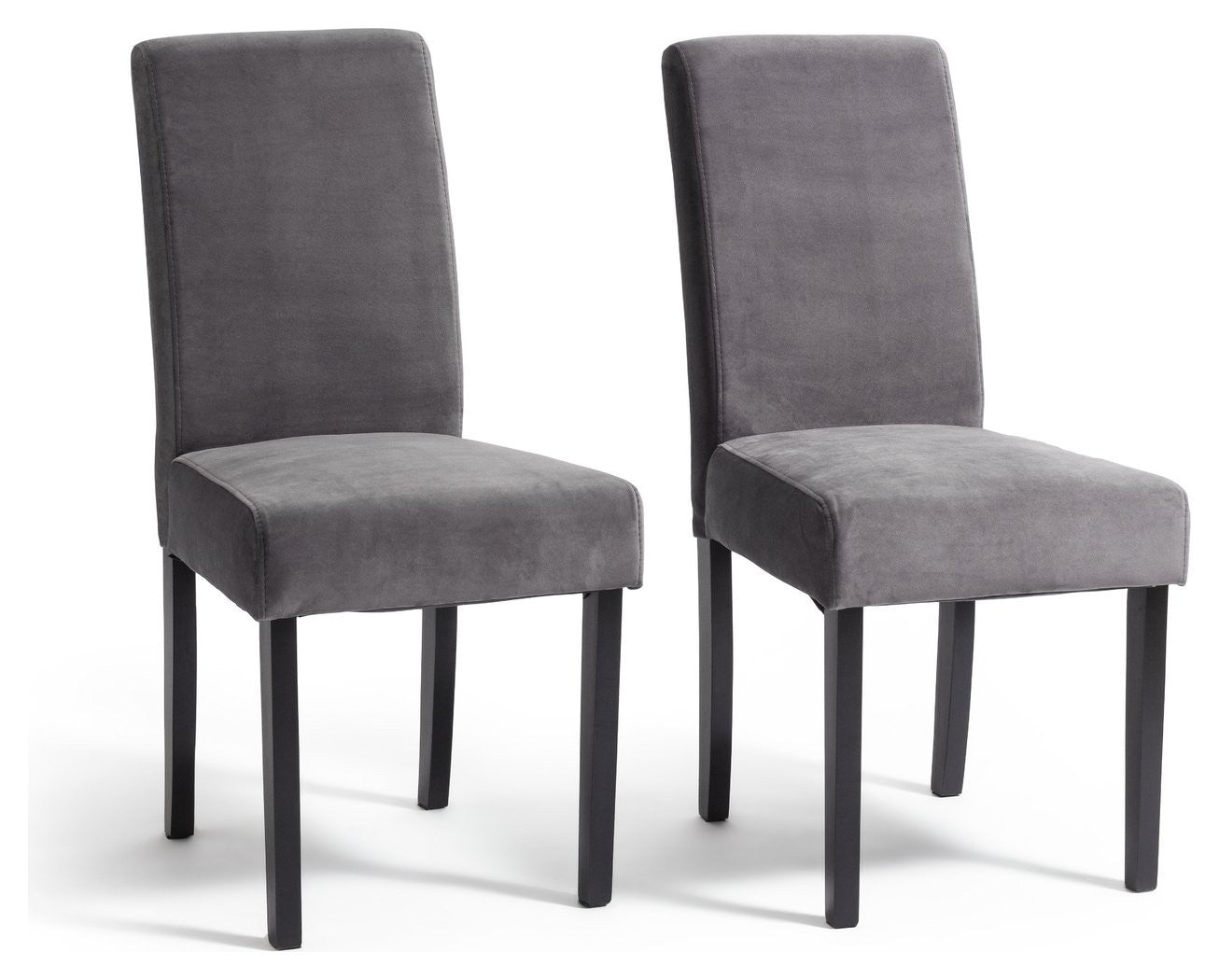 Midback Pair of Velvet Dining Chair - Grey | Soft Upholstered Comfort