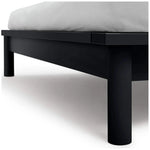 Akio Small Double Wooden Platform Bed Frame- Black | Japanese style bed frame