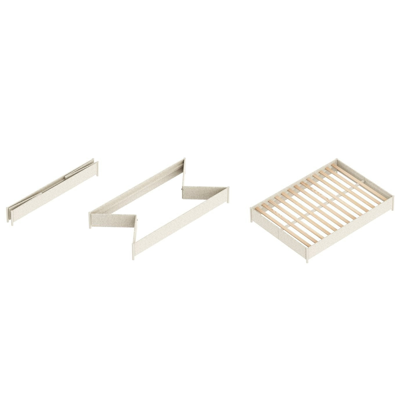 Longley Foldable Double Bed - Natural | Space-saving double bed