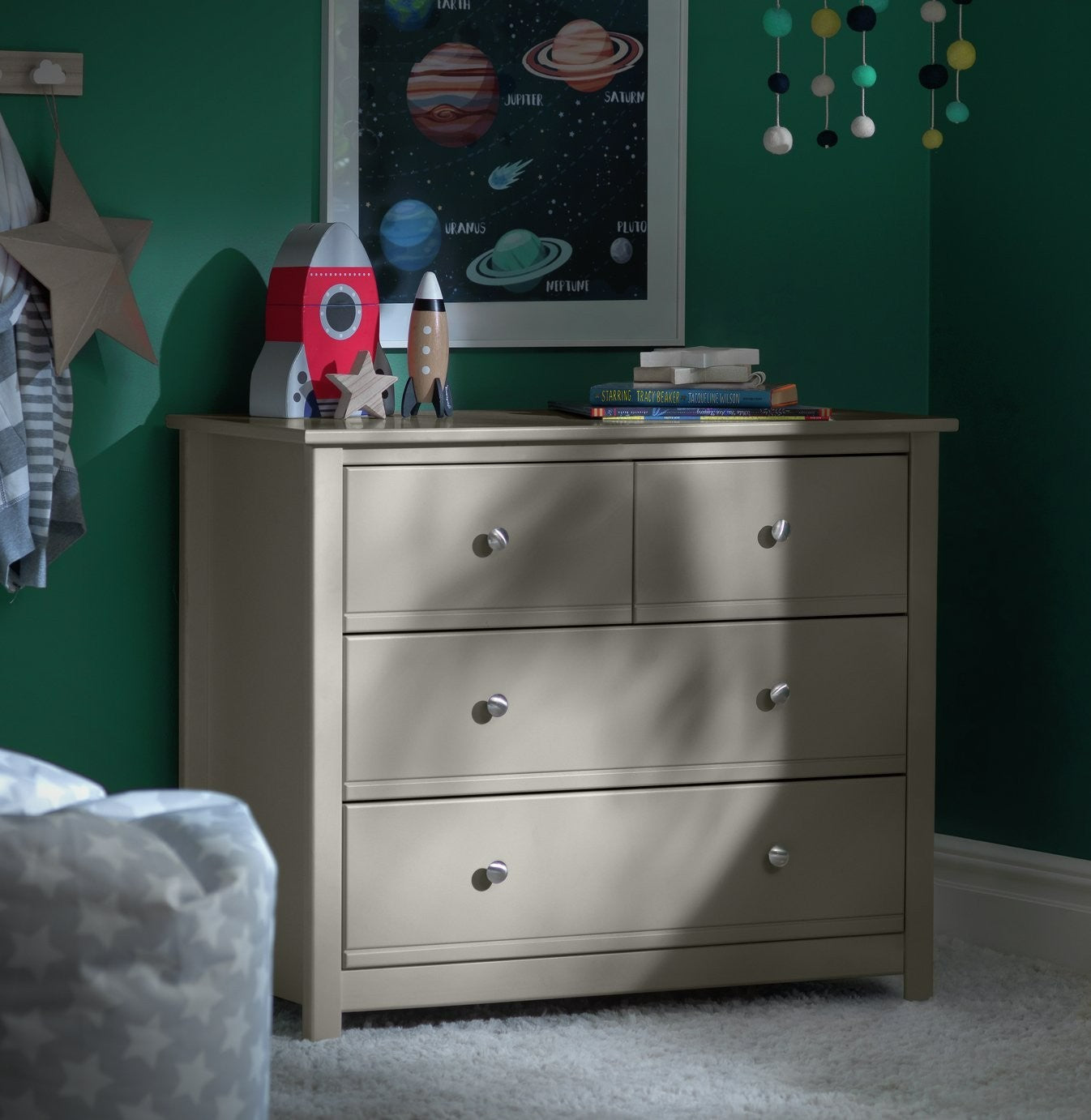 Brooklyn 4 Drawer Chest- Grey | Grey dresser