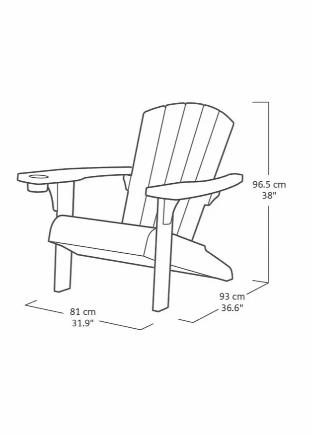 Keter Alpine Adirondack Chair Vintage Green | Outdoor Garden Patio Chair