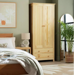 Home Scandinavia 2 Door 2 Drawer Wardrobe Pine | Bedroom Storage Furniture Unit