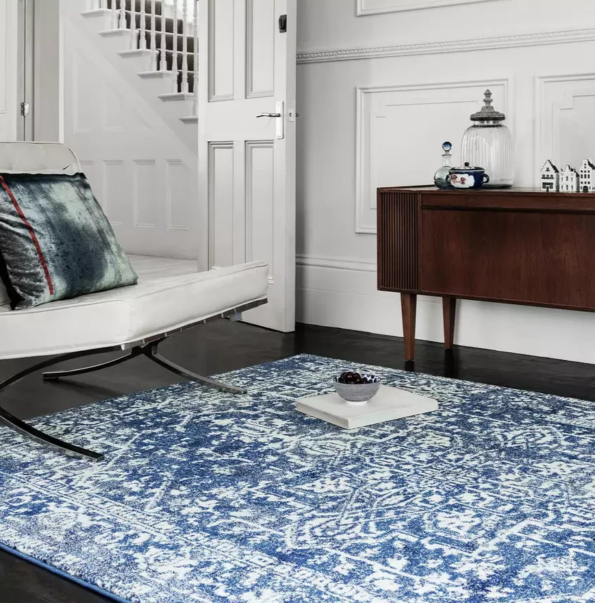 Asiatic Nova Abstract Rug 80x150cm Blue | Modern Living Room Floor Rug Carpet