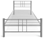 Home Atlas Single Metal Bed Frame - Silver