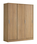 Home Nova 3 Door Sliding Wardrobe - Oak | Spacious Clothing Organization