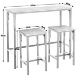 Bolitzo Bar Set & 2 Stools - Oak & Black