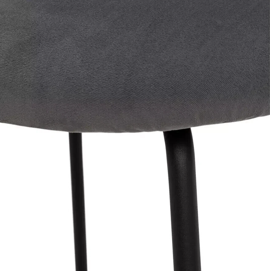 Habitat Ariana Pair of Velvet Bar Stools - Dark Grey | Luxurious Comfy Seating