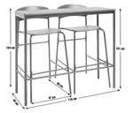 Habitat Stella Metal Bar Table & 2 Black Bar Stools ( B Grade 19540 - 19543 )