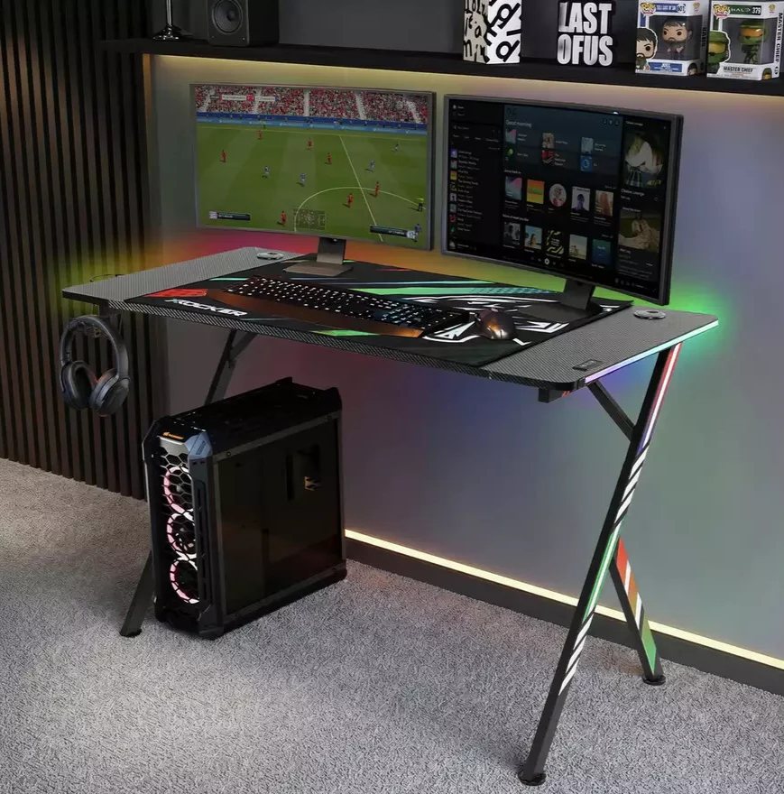 X Rocker Arteon RGB Esports Gaming Desk Black | App Controlled LED Computer Desk