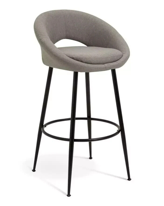 Habitat Hermione Fabric Bar Stool - Grey