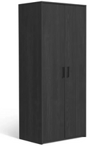 Home Oslo 2 Door Wardrobe Black Oak Effect | Bedroom Storage Wardrobe Furniture