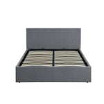 Home Heathdon Kingsize End Lift Ottoman Bed - Grey | Modern Bedroom Storage