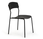 Stella Wood Effect Dining Table & 4 Black Chairs