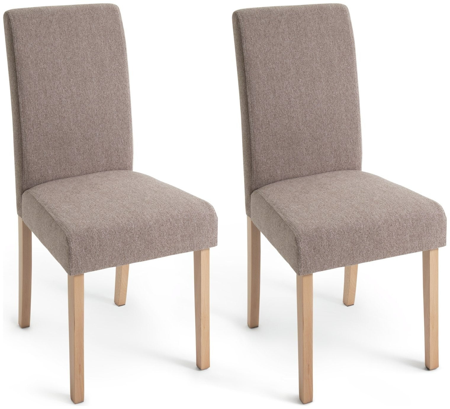 Pair of Midback Fabric Dining Chair - Brown | Upholstered Kitchen Furniture