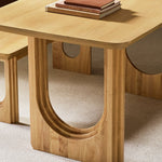 Trezy Solid Wood 6 Seater Dining Table - Oak | Exclusive Design Family Dining