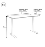 XR Living Oka RGB LED App Control Office Desk 110x55cm White | Gaming Computer