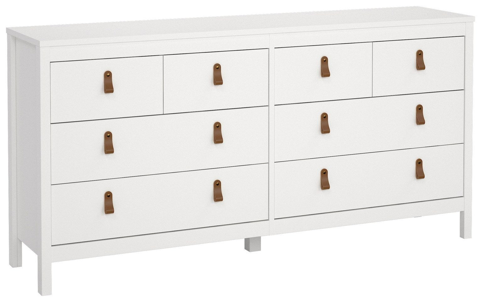 Tvilum Madrid 8 Drawer Chest - White | Modern Bedroom Storage