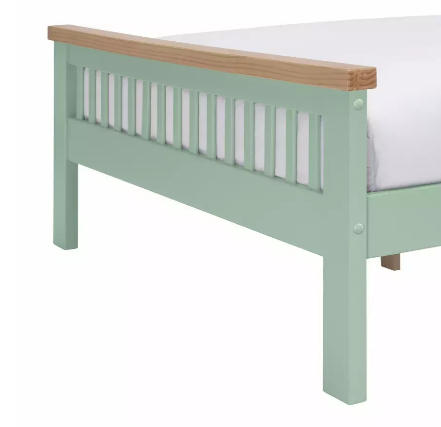 Home Aubrey Double Wooden Bed Frame Sage Green | Modern Bedroom Furniture