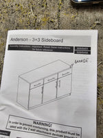 Anderson 3 Door 3 Drawer Sideboard - Black ( B Grade 68181 - 68182 )