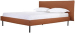 Flux Double Bed Frame Tan | Upholstered Double Bed Bedroom Furniture