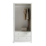 Brooklyn 2 Door 2 Drawer Wardrobe - White | White Closet with Drawers