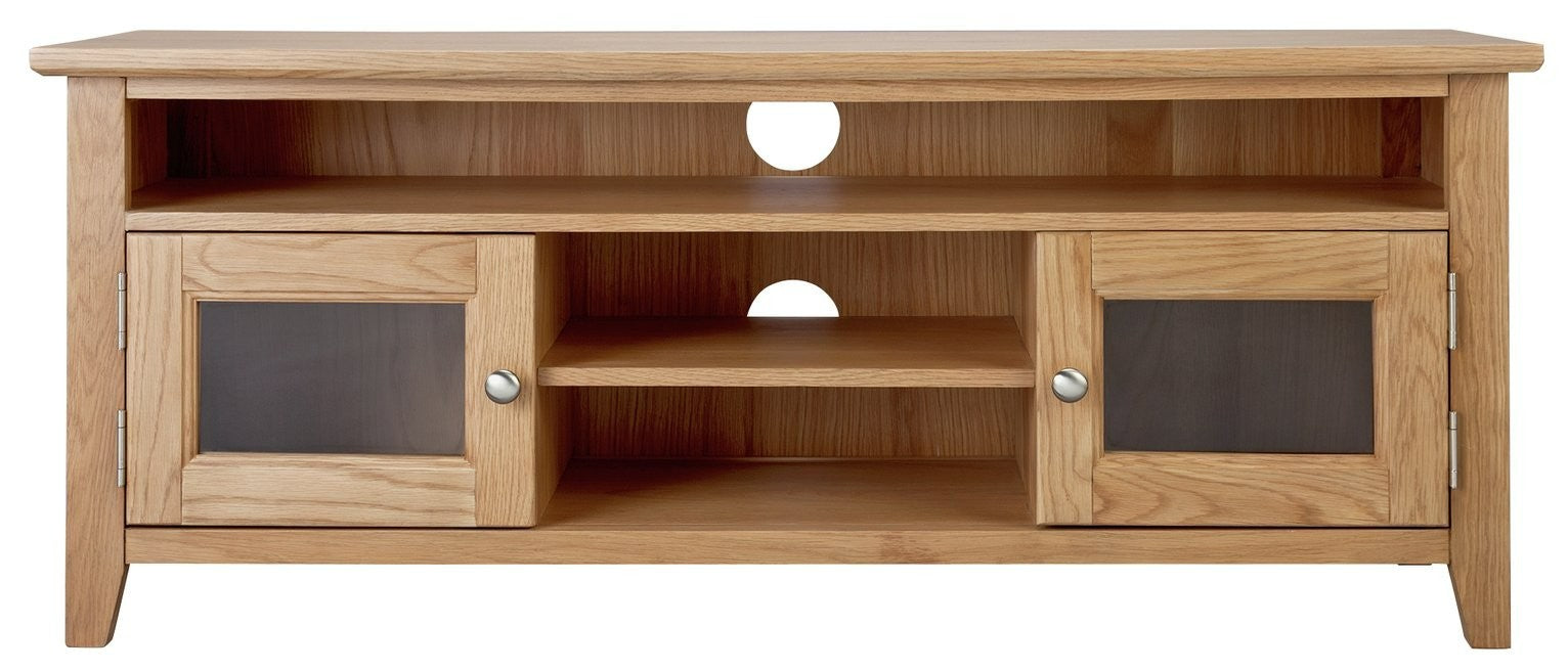 Home Islington 2 Door Oak TV Unit - Natural | Organized Media Space