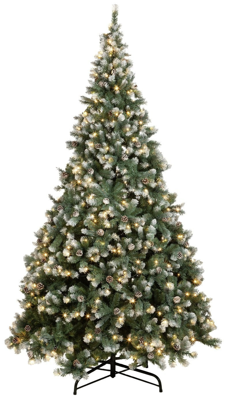 10ft Pre Lit Blue Oscar Pine Cone Christmas Tree | Realistic Artificial