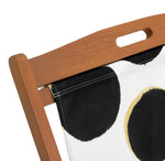 Habitat Folding Wooden Garden Deck Chair - Black & White | Outdoor Patio Lounger