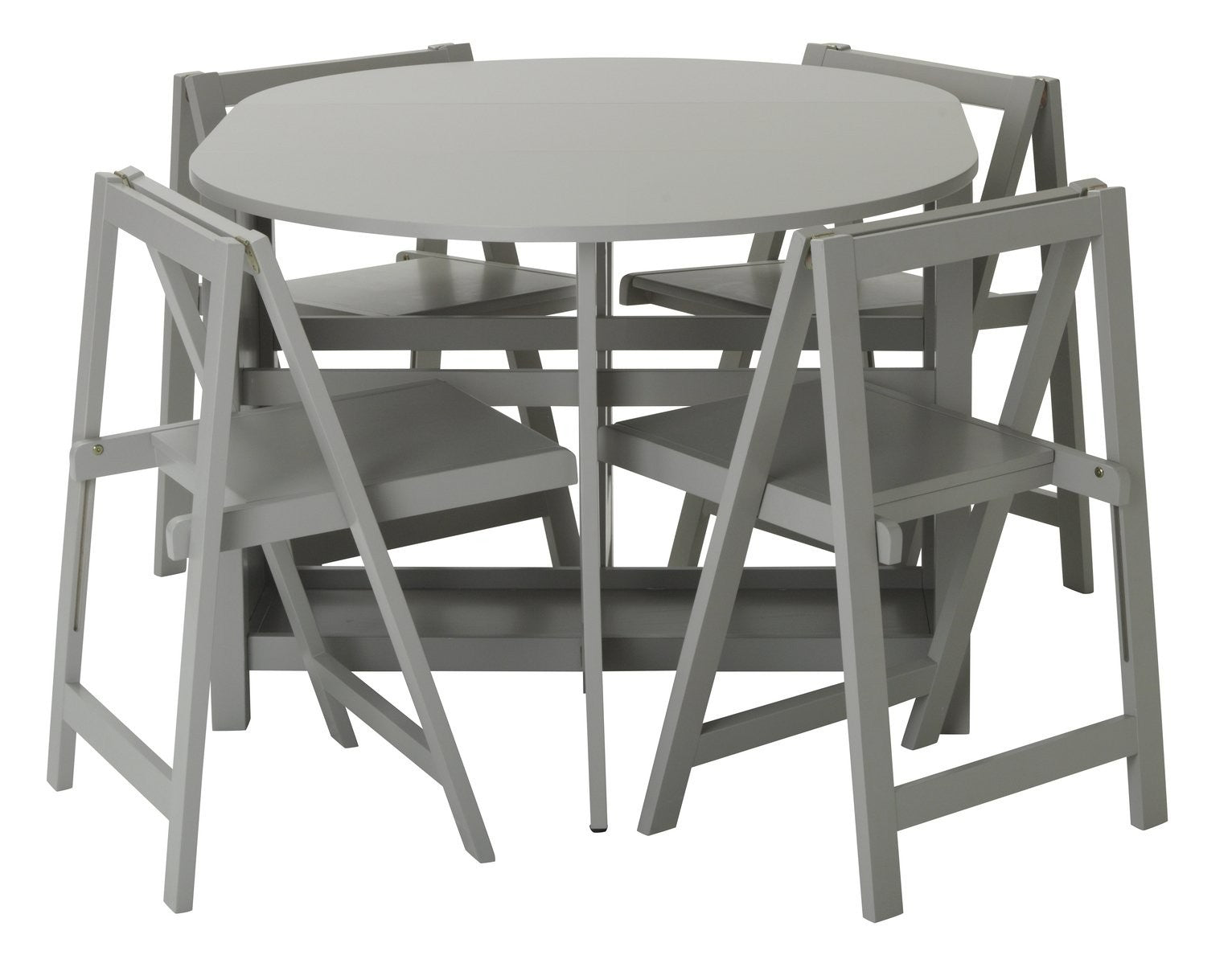 Home Butterfly Ext Grey Dining Table & 4 Grey Chairs | Modern Home Dining