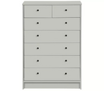 Malibu Modern 7 Drawer Chest Of Drawers Storage Cabinet For Bedroom - Soft Grey