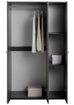 Seville 3 Door Wardrobe - Anthracite ( B Grade )