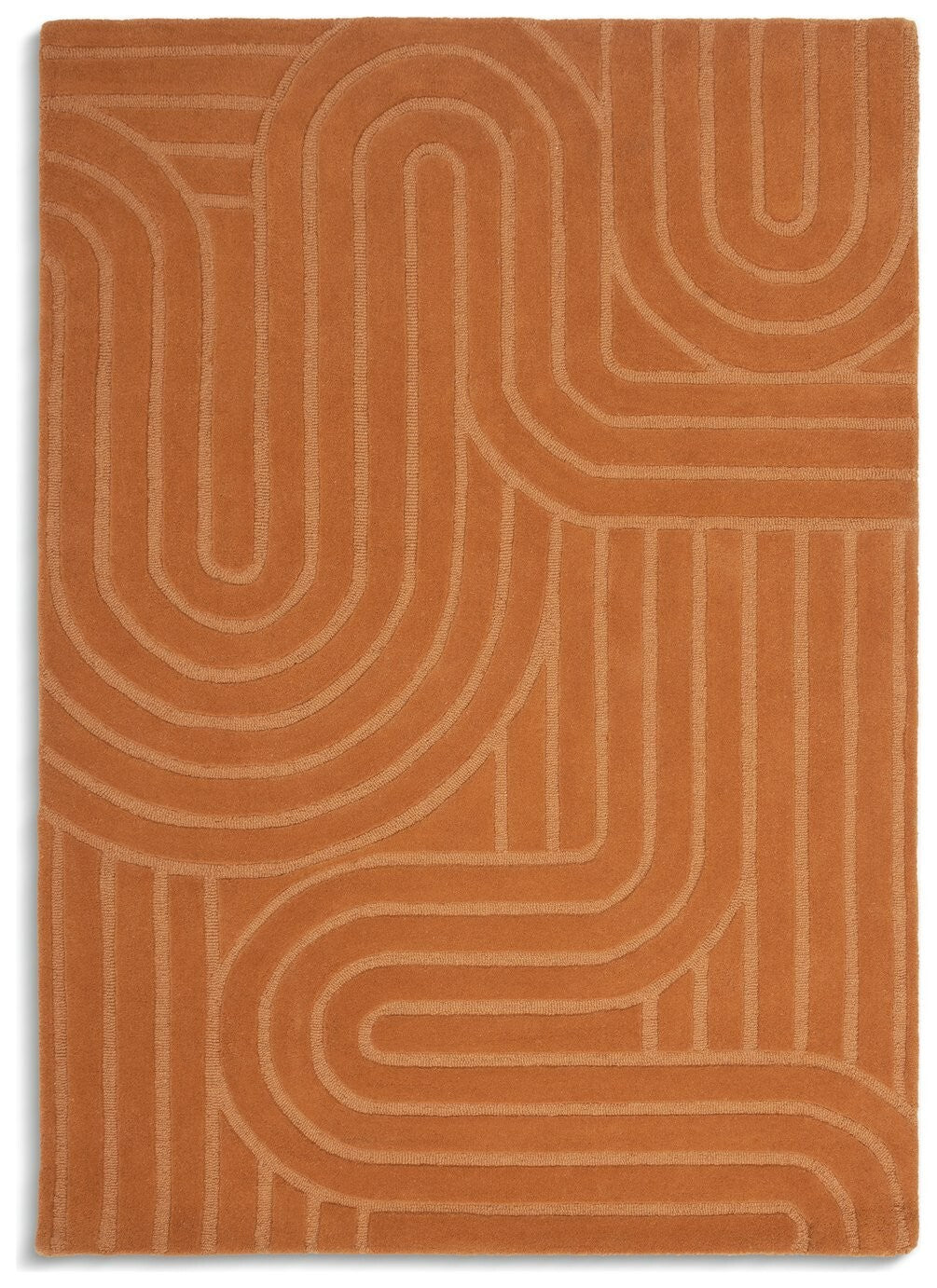 Habitat Mirage Carved Ginger Cut Pile Rug - 170x120cm