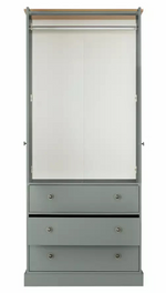 Kensington 2 Door 3 Drawer Wardrobe - Sage Green (B GRADE 1080.)