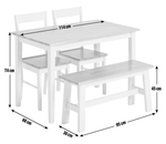 Chicago Solid Wood Table 2 Chairs & Bench