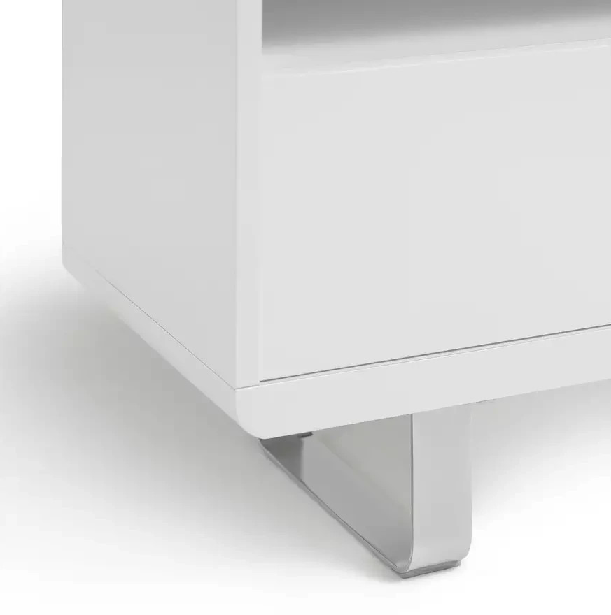 Home Sleigh 2 Door 1 Drawer TV Unit - White Gloss ( B Grade )