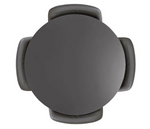 Habitat Quattro Modern Round Dining Table and 4 Chairs Grey Faux Leather Kitchen