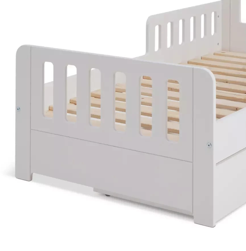 Home Ronnie Toddler Single Storage Bed Frame White | Kids Bedroom Furniture Beds